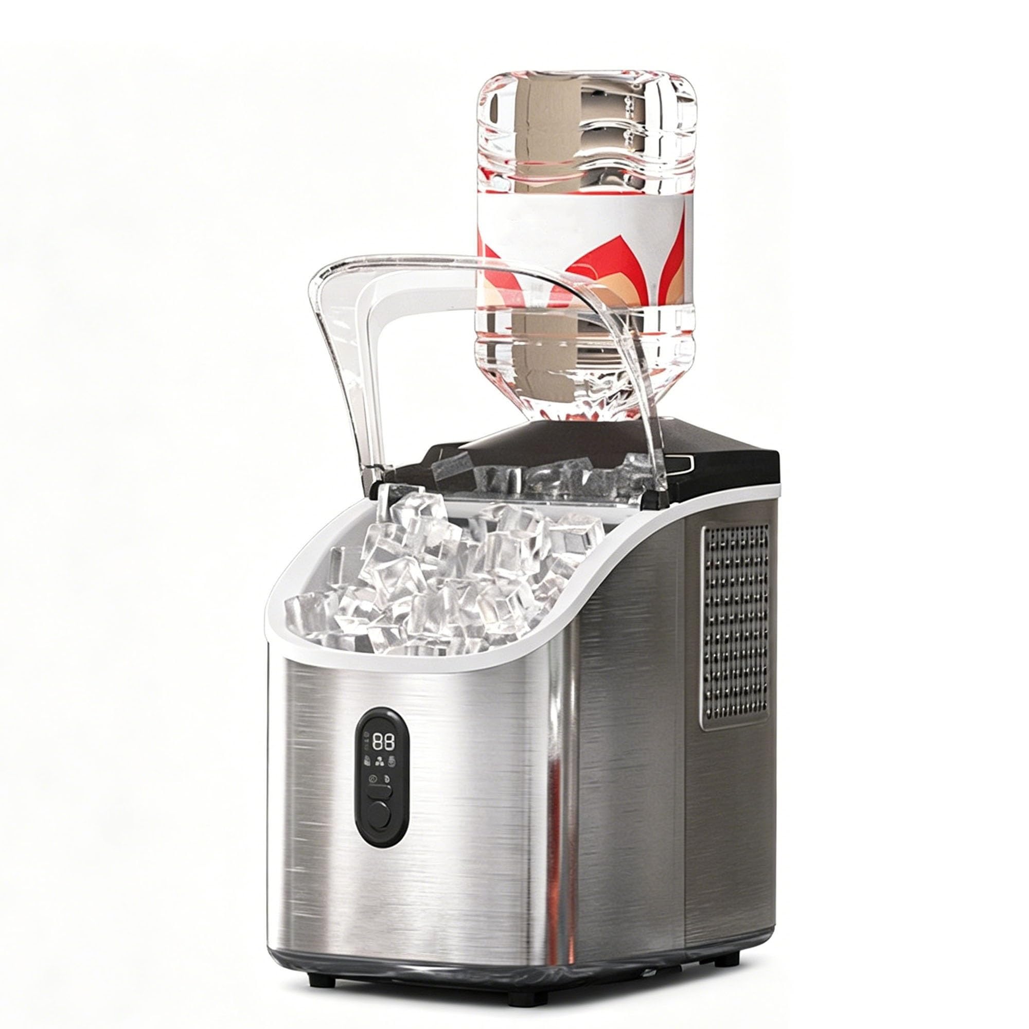 Máquina para Hacer Hielo de Sobremesa, Máquina para Hacer Hielo Portátil, Fabricación de Hielo Temporizada, Autolimpieza con Un Solo Botón, Adecuada para El Hogar Y Cafeterías Pequeñas(B)