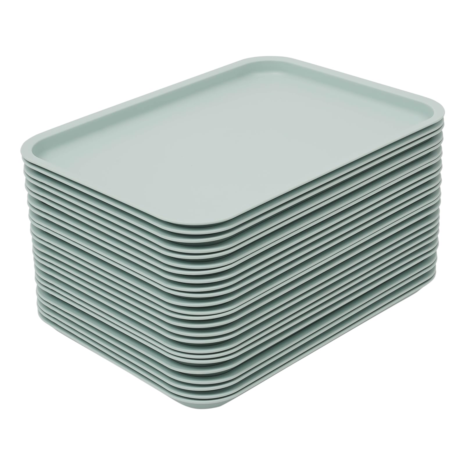 24 vassoi per fast food, in plastica, antiscivolo, rettangolari, per cucina, sala da pranzo, 36 x 27 x 2 cm (blu)