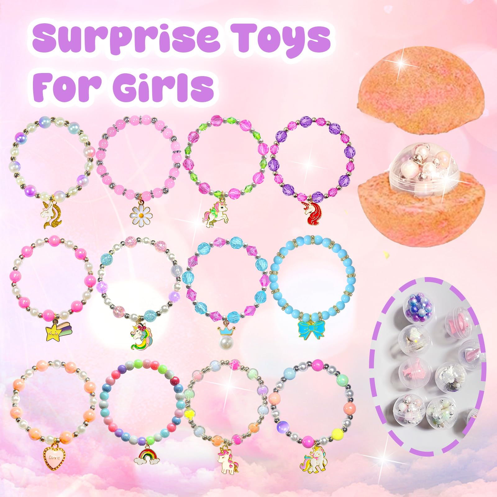 Kids Bath Bombs with Surprise Jewelry Toys and Fruity Scents