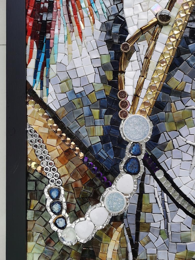 1.1 LB Ice Jade Mosaic Tiles, 0.59“ Square Glass Mosaic Pieces for Art Crafts,250PCS Easy Cut Painting Mosaic Puzzle Material Cut Handmade (Iridescent Gold)