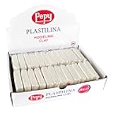 Pepy Plastilina Reusable and Non-Drying Modeling Clay; Set of 24 Bars, 1.4 Ounce Each, Perfect for Arts and Crafts Projects, White