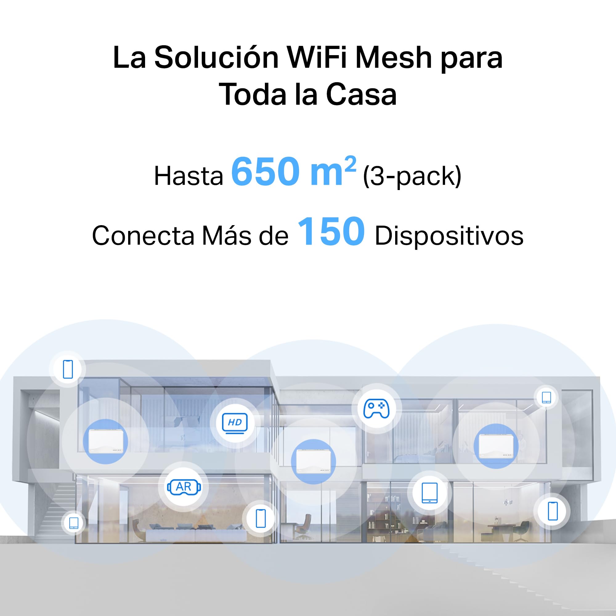 Mercusys Halo H25BE(3-Pack)-Sistema WiFi 7 Mesh, BE3600, Doble Banda,650m2 | Cobertura para Toda la Casa hasta 650m². Red Unificada. Puertos Gigabit. Control Parental. App Mercusys.