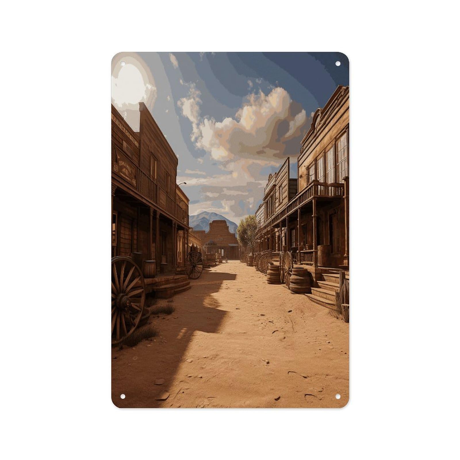 Fekiloot Style Old Wild West Cowboy Town Wall Decor Metal Signs Tin Signs Poster
