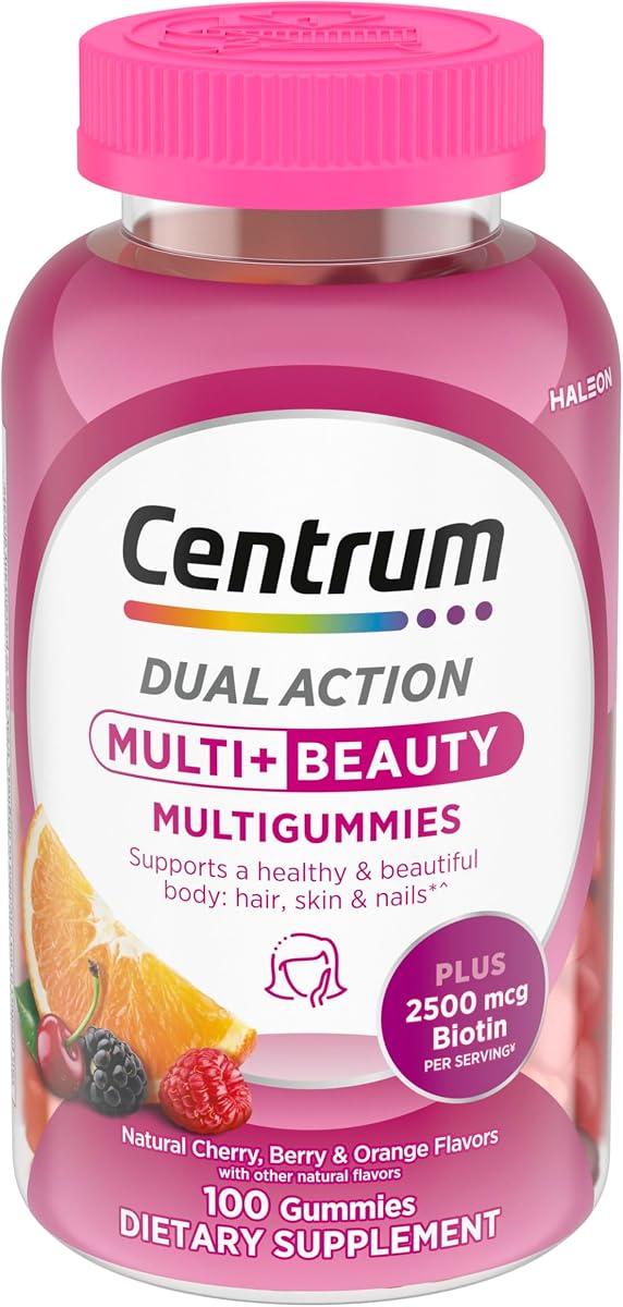 MultiGummies, Multi + Beauty, 100 Count | Beauty Dual Action Multivitamin, Specially Designed with Biotin for Healthy Hair, Skin and Nails, GLP-1 Support
