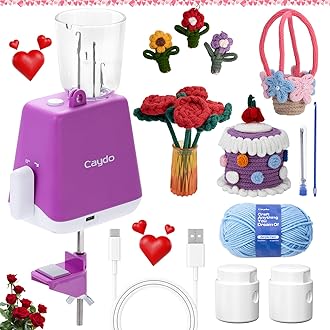 Caydo i Cord Knitting Machine, Electric iCord Maker Tool with Adequate Tension, i-Cord Knitter Machine, Automatic Knitting Yarns to i-Cords, Efficiently DIY Knitting Machine for Crocheters(Patented)