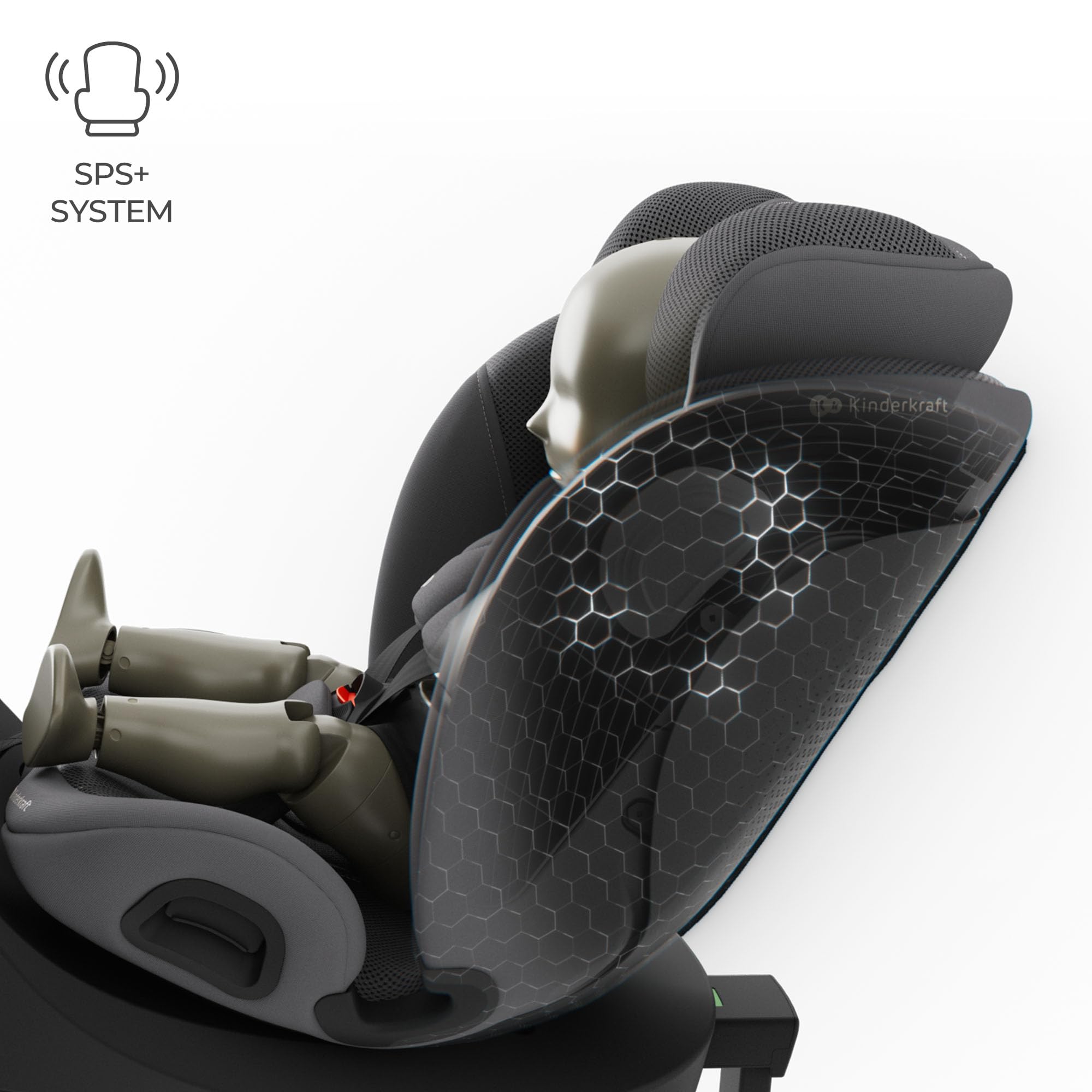 Kinderkraft I-360 2 PRO Seggiolino auto 0-36 kg, I-SIZE 40-150 cm, Seggiolino 360 girevole, con Isofix Base, Reclinabile Posizione sdraiata, Poggiatesta regolabile, Gruppo 0 1 2 3, Grigio