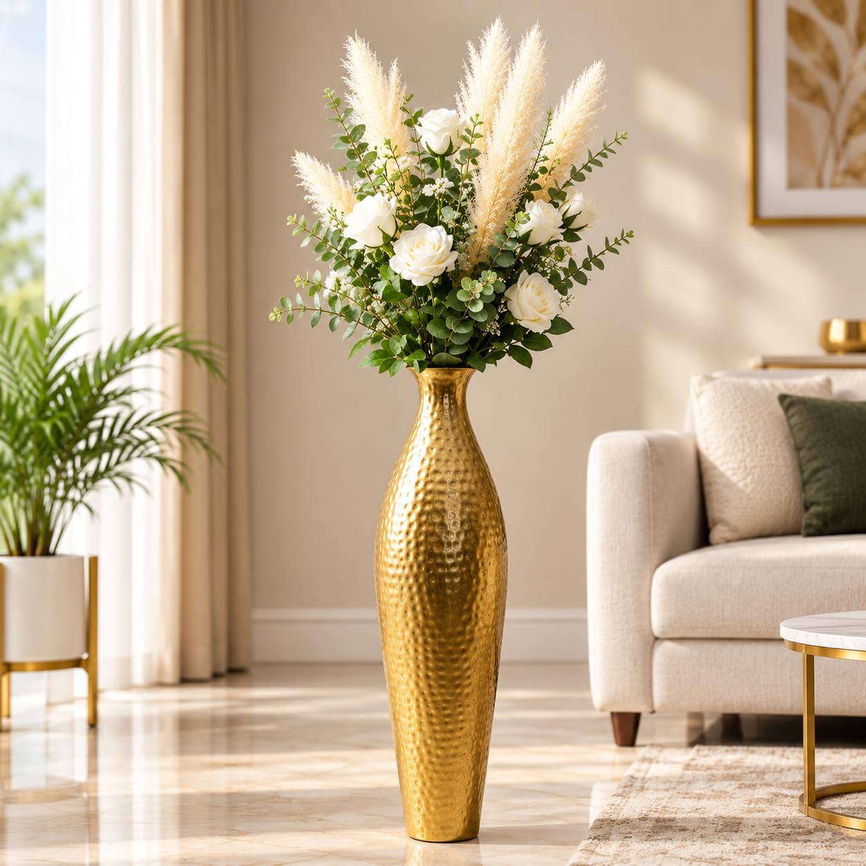 Metal Flower Vase - 24 Inch Home Decor -1