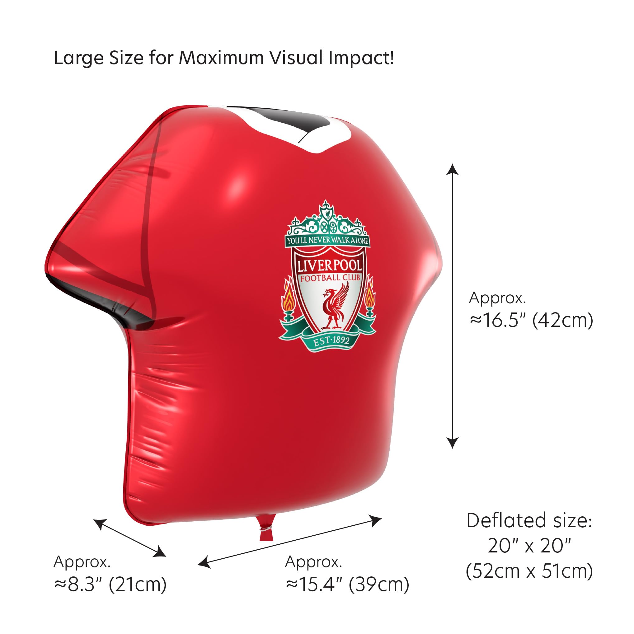FC Jersey Foil Balloons - Officially Licensed Party Decorations, 52 x 53 cm (Liverpool 1), Red - Image 3