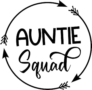 SEC Apparel Auntie Iron On Patches Decals Transfers Applique Letters for t Shirts Fabric Clothing (Auntie Squad Round 2)