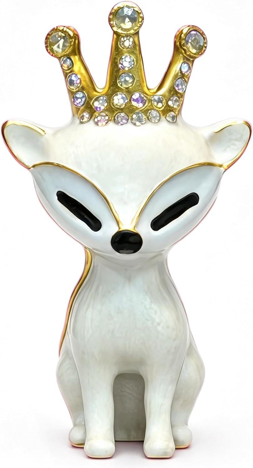 Fox Jewelry Box Metal Vintage Trinket Storage Box Decorative Home Decor
