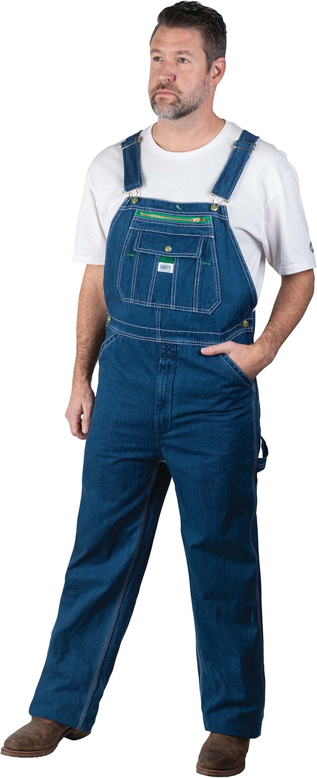 Liberty Men's Denim Stonewashed Bib Overall, Stonewashed