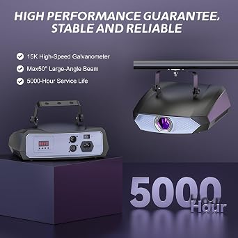 DJ Laser Light for Party,3D Animation Laser Machine,Multiple Control Functions,Support Manual Graffiti, Text Playback, and Personalized Programming,Suitable for DJ Parties, KTV Bars and Events