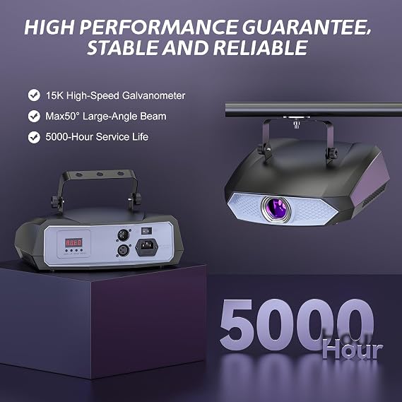 DJ Laser Light for Party,3D Animation Laser Machine,Multiple Control Functions,Support Manual Graffiti, Text Playback, and Personalized Programming,Suitable for DJ Parties, KTV Bars and Events