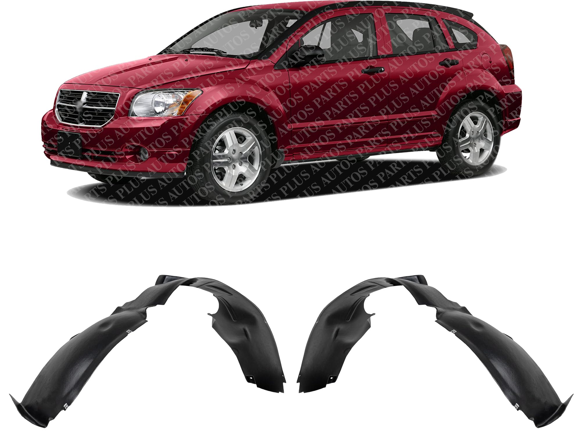 Pair Of Front Fender Liners For Dodge Caliber 2007-2012 – Left & Right, Direct Fit