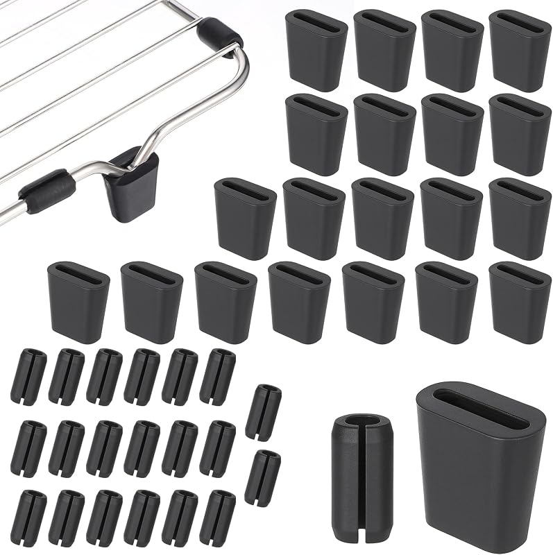 40 PCS Heavy-Duty Kitchen Sink Rack Wire Protective Feet, Rubber Feet for Sink Grid, Non-Slip Bumper Replacement Parts for Sink Grate, Kitchen Wire Protective Rack (Black)