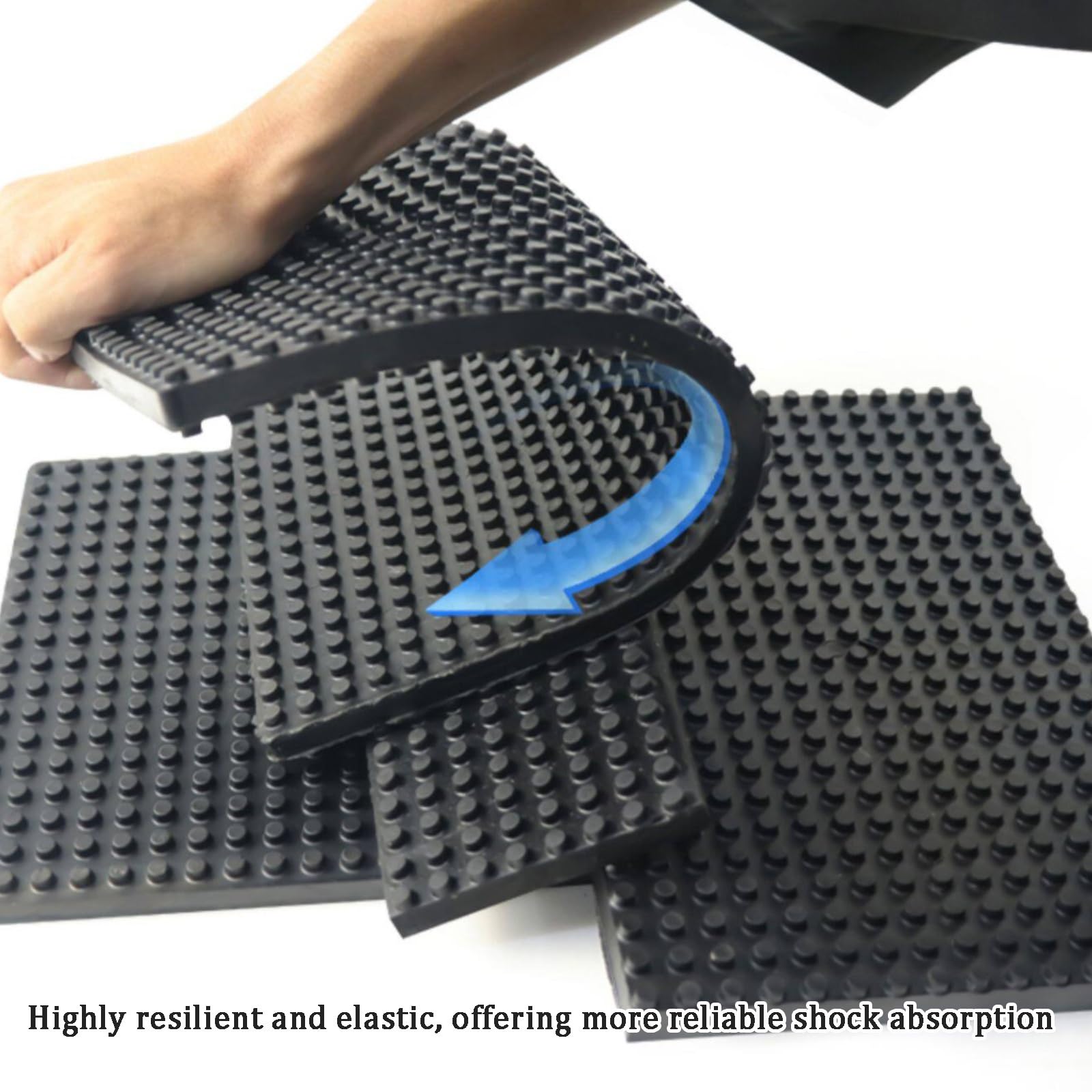 Anti Vibration Gummimatte, Doppelseitige Griff Stoßdämpfende Pads für Kompressor Drucker Laufband, Schalldämmende Isolierfüße für Industriemaschinen Fitnessgeräte(600 * 600mm,16mm)