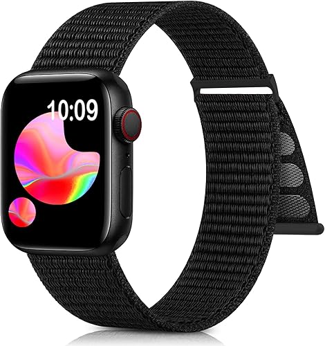 Correas deportivas de nailon para Apple Watch Band de 1.496 in, 1.575 in, 1.614 in, 1.654 in, 1.732 in, 1.772 in, color azul marino profundo, correa Correas deportivas de nailon para Apple Watch Band de 1.496 in, 1.575 in, 1.614 in, 1.654 in, 1.732 in, 1.772 in, color azul marino profundo, correa