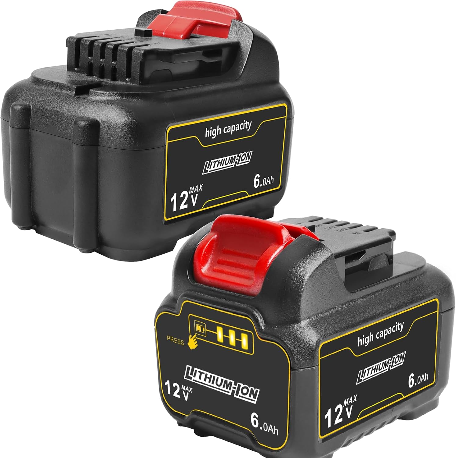 2-Pack 6.0Ah Dewalt 12V Max Replacement Batteries, Compatible with Dewalt 12V Cordless Tools, Fits All Dewalt 12V Power Tools & Chargers (Not OEM)