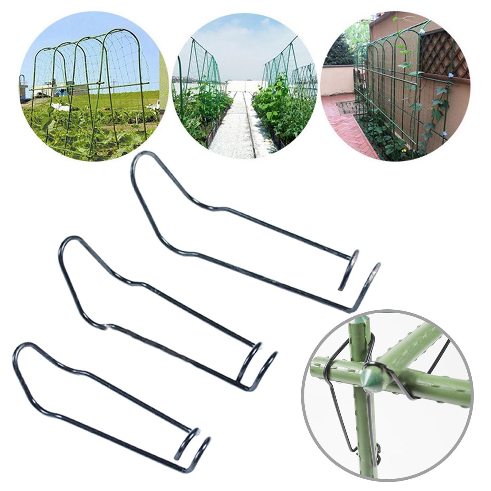 Clips pour Tuteurs de Plantes - Attaches Métalliques pour Plantes Grimpantes dans Le Jardin ou la Serre(304 Stainless Steel,20MM)