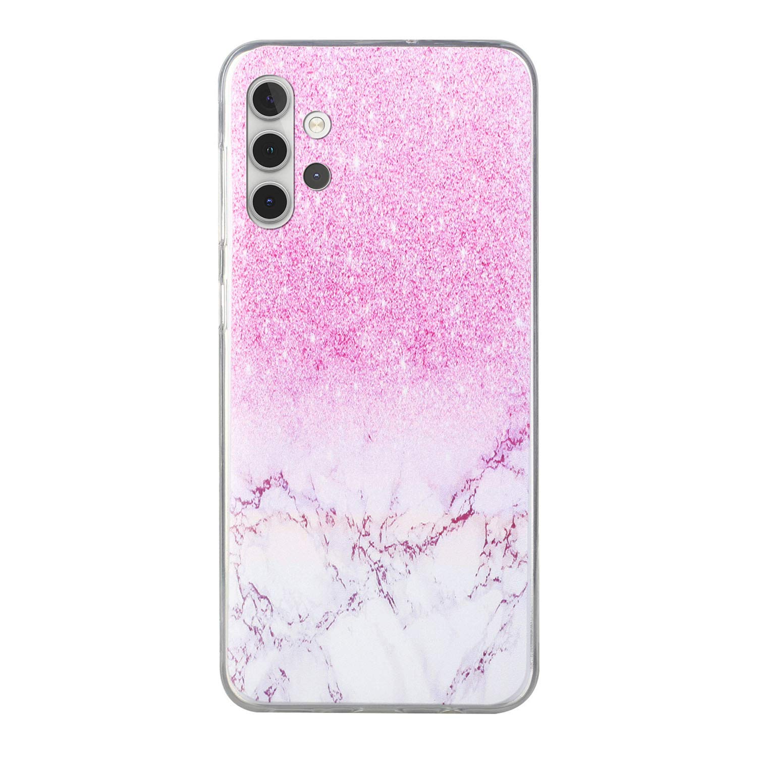Huzhide Samsung Galaxy A32 Case, Crystal Clear Transparent Soft Silicone Slim Thin Flexible TPU Case Rubber Bumper Shockproof Anti-Scratch Protective Cover for Samsung Galaxy A32 5G Phone Case, Marble