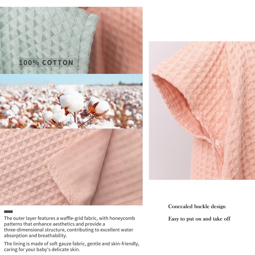 Peignoirs de Bain pour Enfants, Serviette, Cape de Bain, à Capuche, Tissu gaufré Double Couche