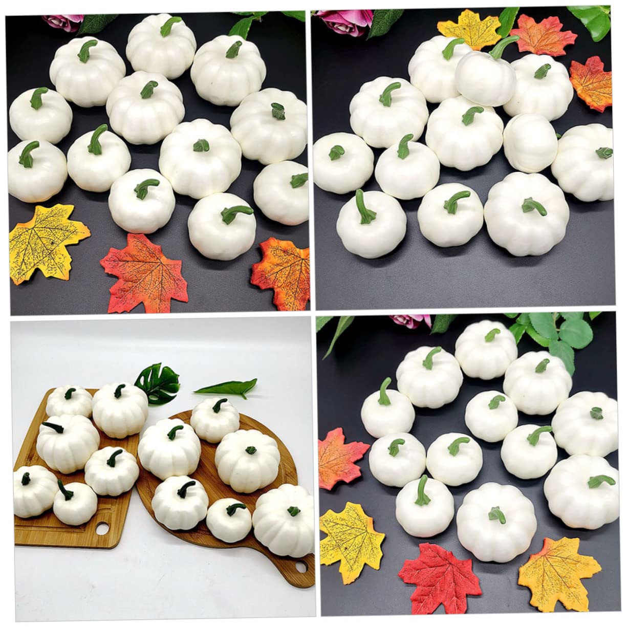 Ciieeo 36 STK Simulierter weißer Kürbis Halloween Pumpkin halloweenkürbis Schaumse lose -Ornament weihnachtsdeko - -Dekorationen Plastik