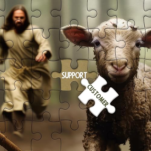 Miniatura 6 de Rompecabezas cristiano para adultos de 1000 piezas, rompecabezas religiosos de Jesús, rompecabezas de oveja con lámpara para sala de estar, pintura