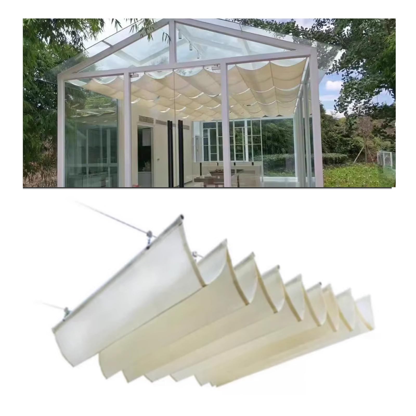 Toldo retráctil de repuesto wave para pérgola de jardín de olas