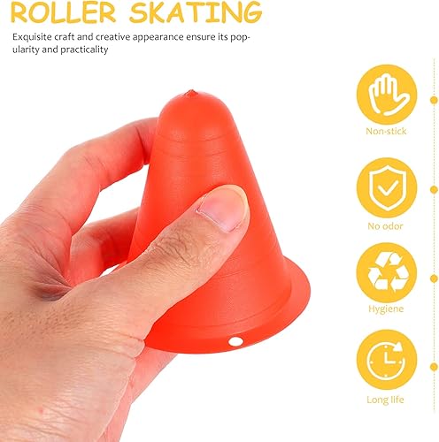 Miniatura 8 de Mini Conos de Agilidad Rodillo - Cono de patinaje Slalom Conos 25pcs Roller Marker Cups Conos de tráfico de plástico Conos de disco Marcadores de