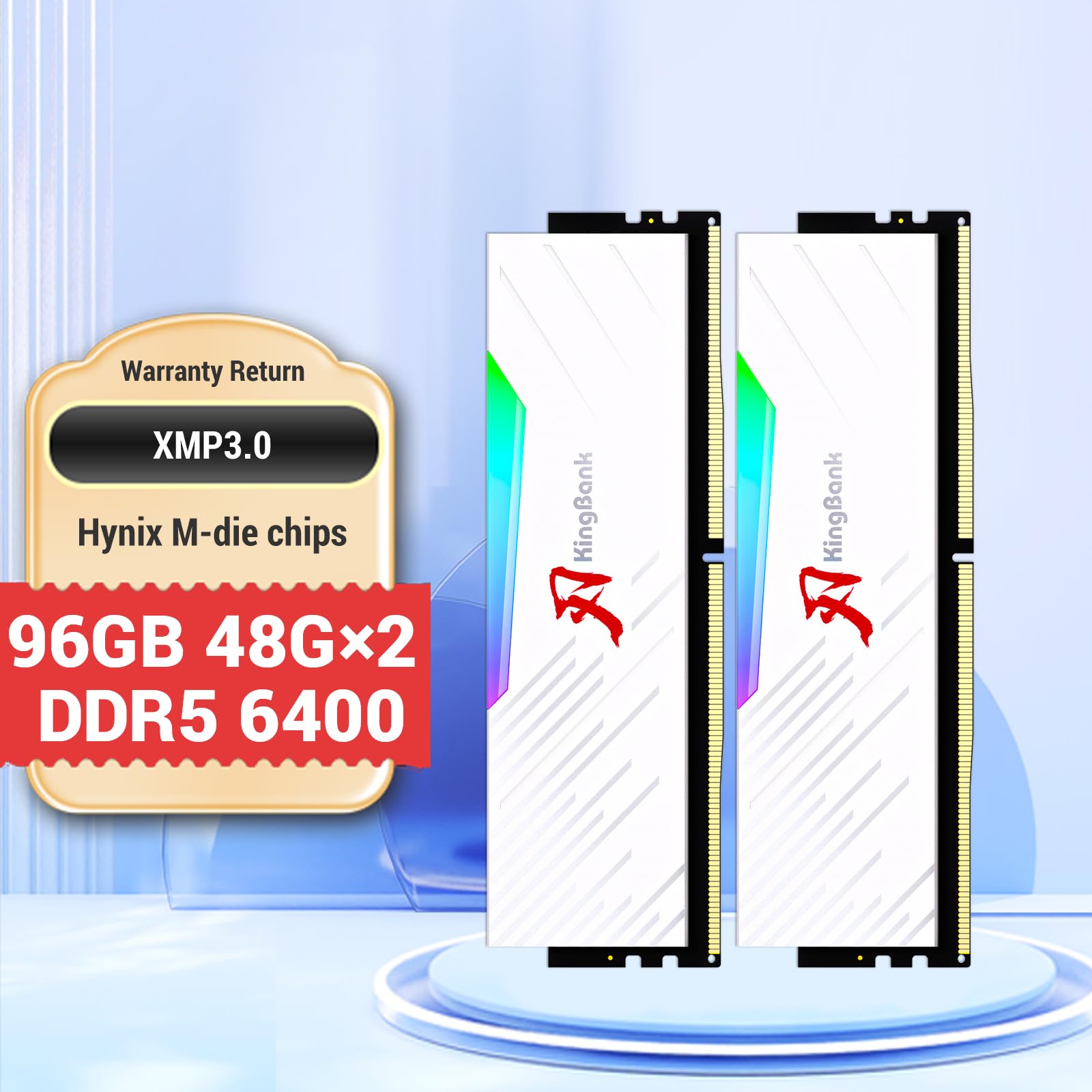 Computer Memory Ram RGB Hynix M-die KingBank DDR5 96GB