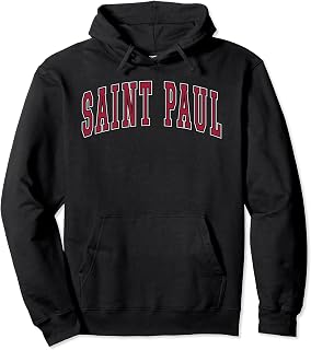 Saint Paul Minnesota Souvenir College Style Red Text Pullover Hoodie