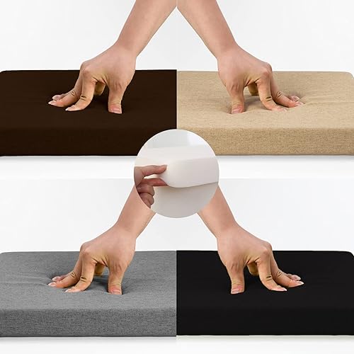 Miniatura 6 de Cojín para silla de cocina, 17 x 16.5 pulgadas, almohadilla para silla de interior con lazos para sillas de comedor, respaldo de goma antideslizante