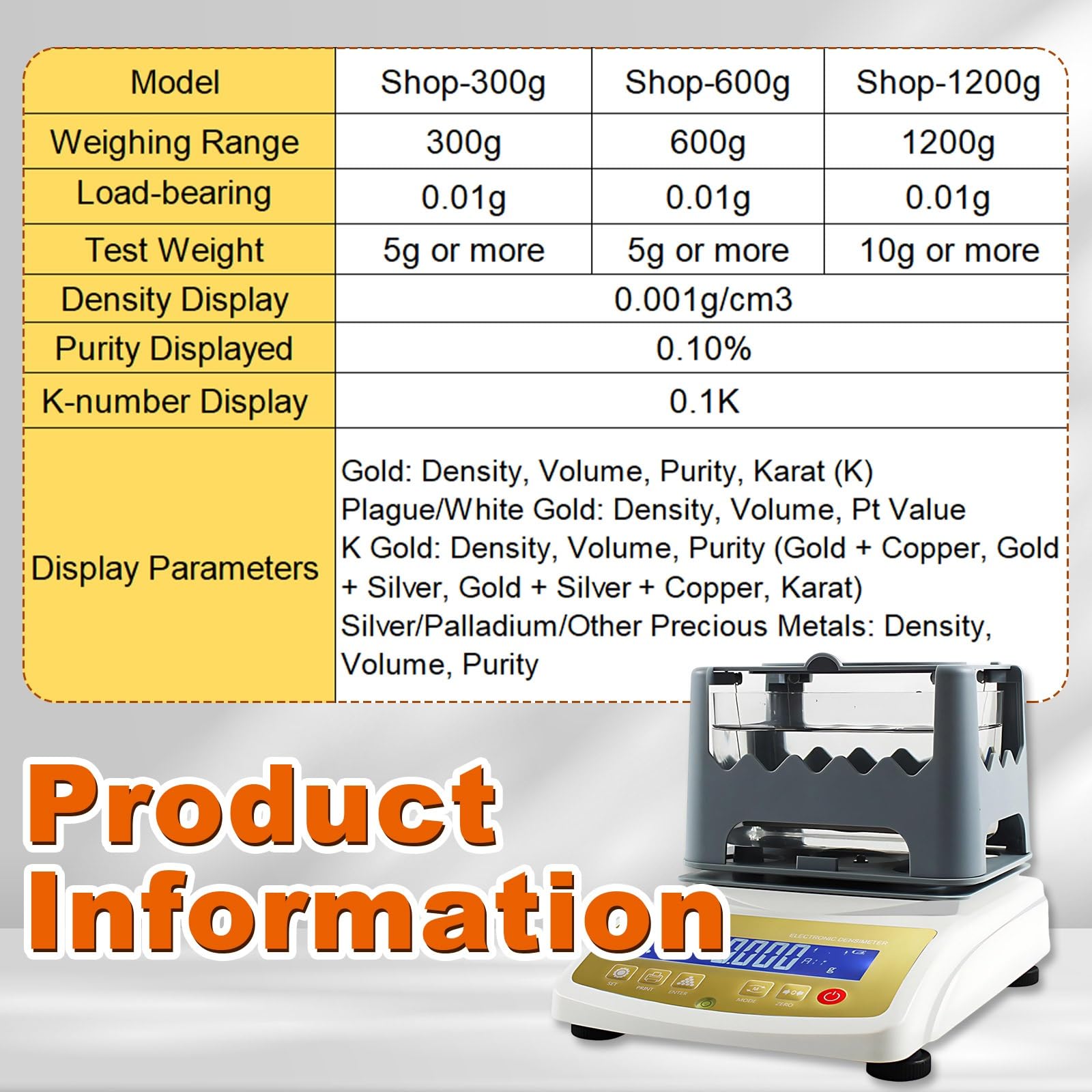 Metall-Authentizitätstester Und Automatischer Goldtester Digitales Analysegerät Für Schmuckgeschäfte, Pfandhäuser, Labor Und Präzise Goldanalyse(Shop-300g)