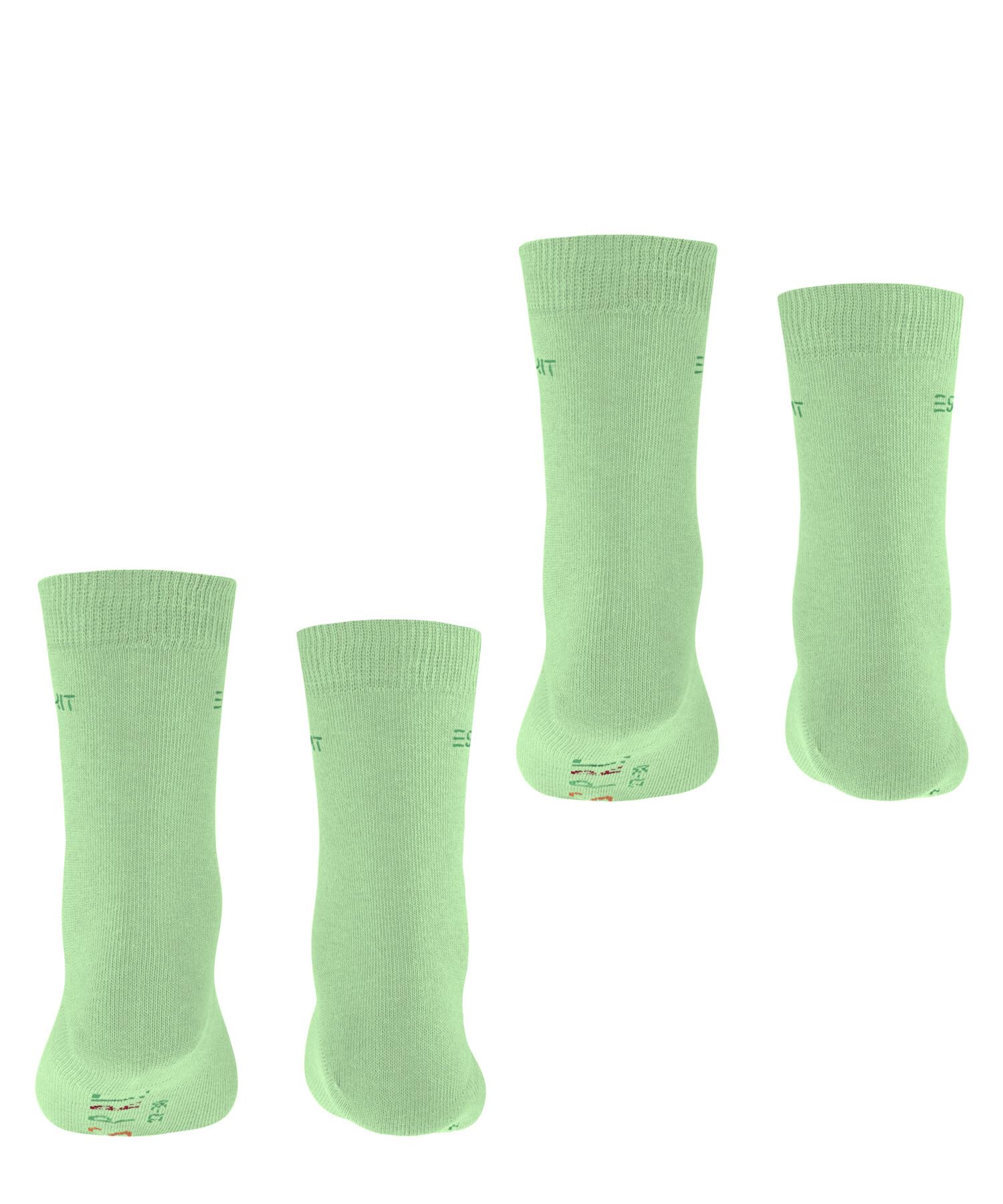 ESPRIT Uniseks - dzieci Skarpety Foot Logo Multipack K So Bawełna jednokolorowe 2 Pak, Zielony After Eight 7134, 31-34