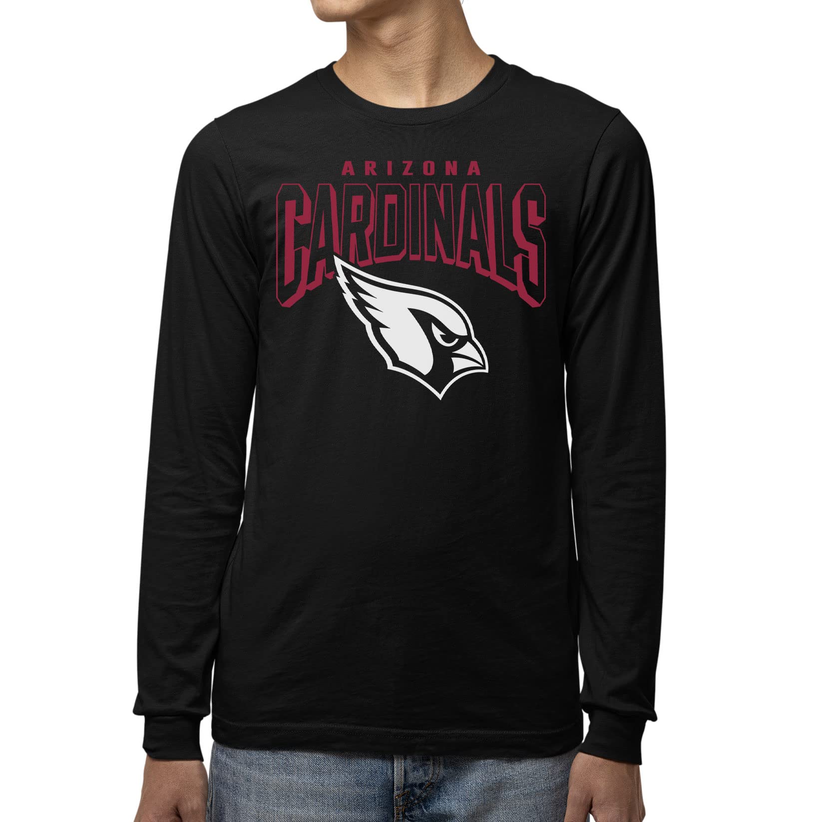 Junk Food Clothing x NFL - Unisex Adult Bold Logo - Officially Licensed Long Sleeve T-Shirt