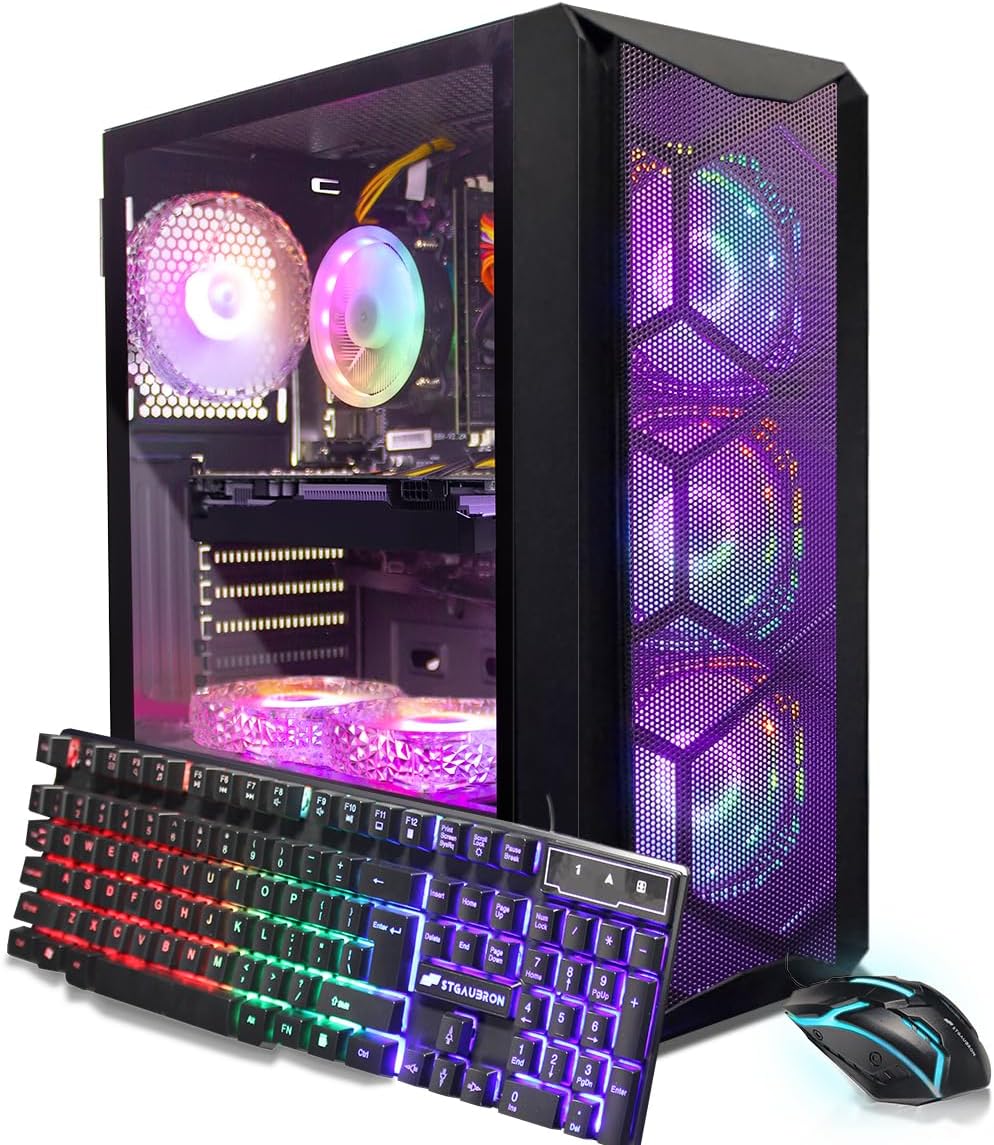 STGAubron Gaming PC Computer Desktop, Intel Core i7 8th Gen up to 4.1G, GeFor...