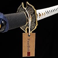 Vista 8 de Yamato - Espada Katana de acero al carbono 1095 de 41 pulgadas, espada samurái de espiga completa, juego de armas, colección de accesorios de regalo