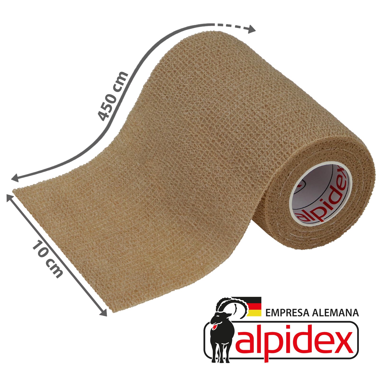 ALPIDEX 12 Rollos Venda Adhesiva 10 cm x 4,5 m Venda Cohesiva Envoltura Tape Deportiva Bendaje Autoadhesiva Mano Rodillas Tobillo Vet Wrap Perro Gato Caballo, Color:beige — view 2