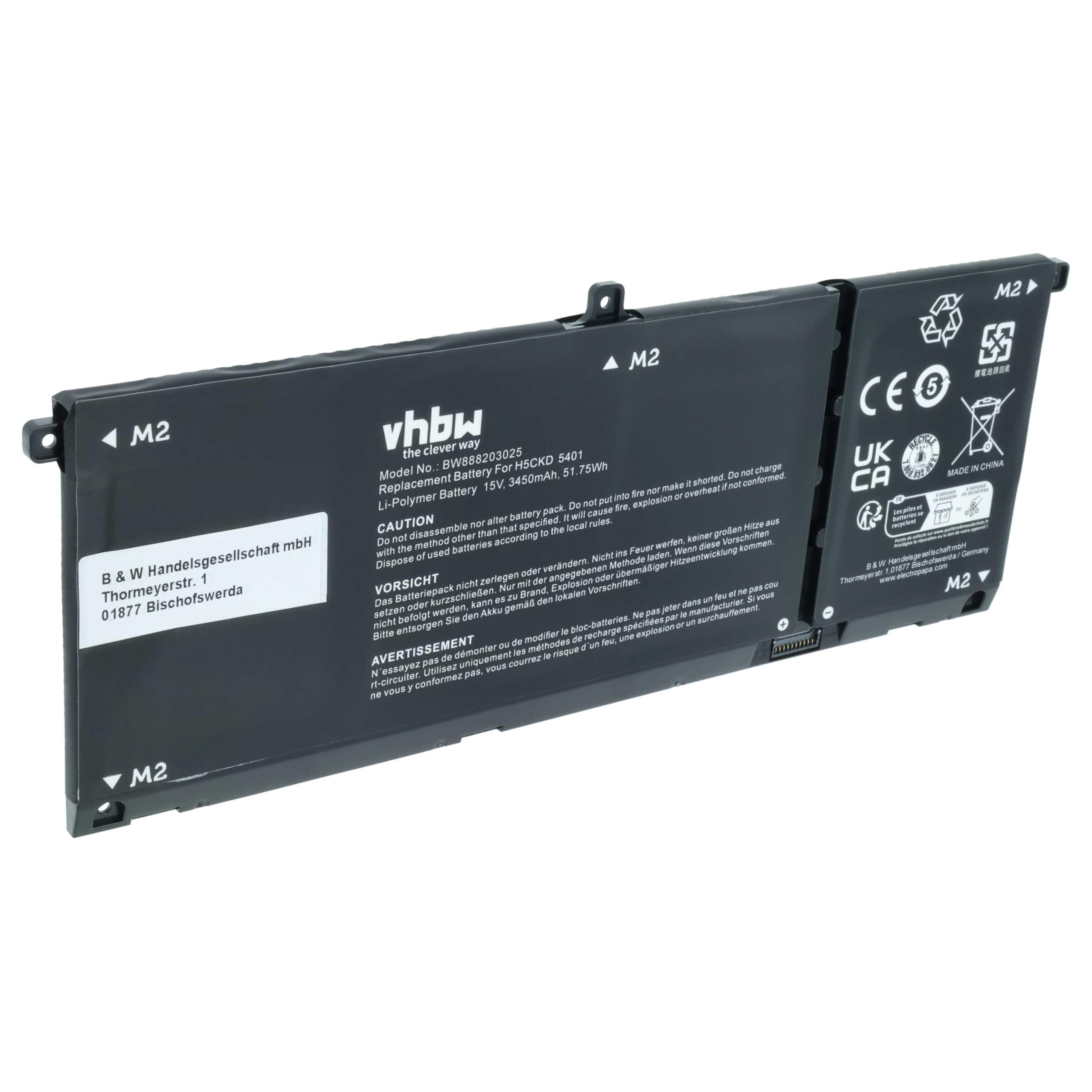 vhbw Batería Compatible con DELL Latitude 15 3510