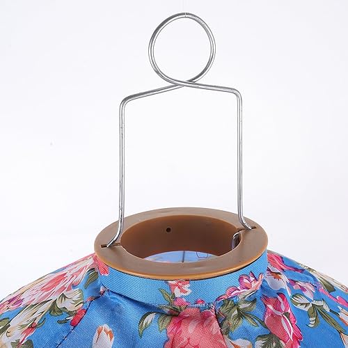 Miniatura 9 de HOMSFOU Linterna china de seda vietnamita japonesa linterna colgante ovalada lámpara hoian asiático vietnam linternas de flores orientales linternas