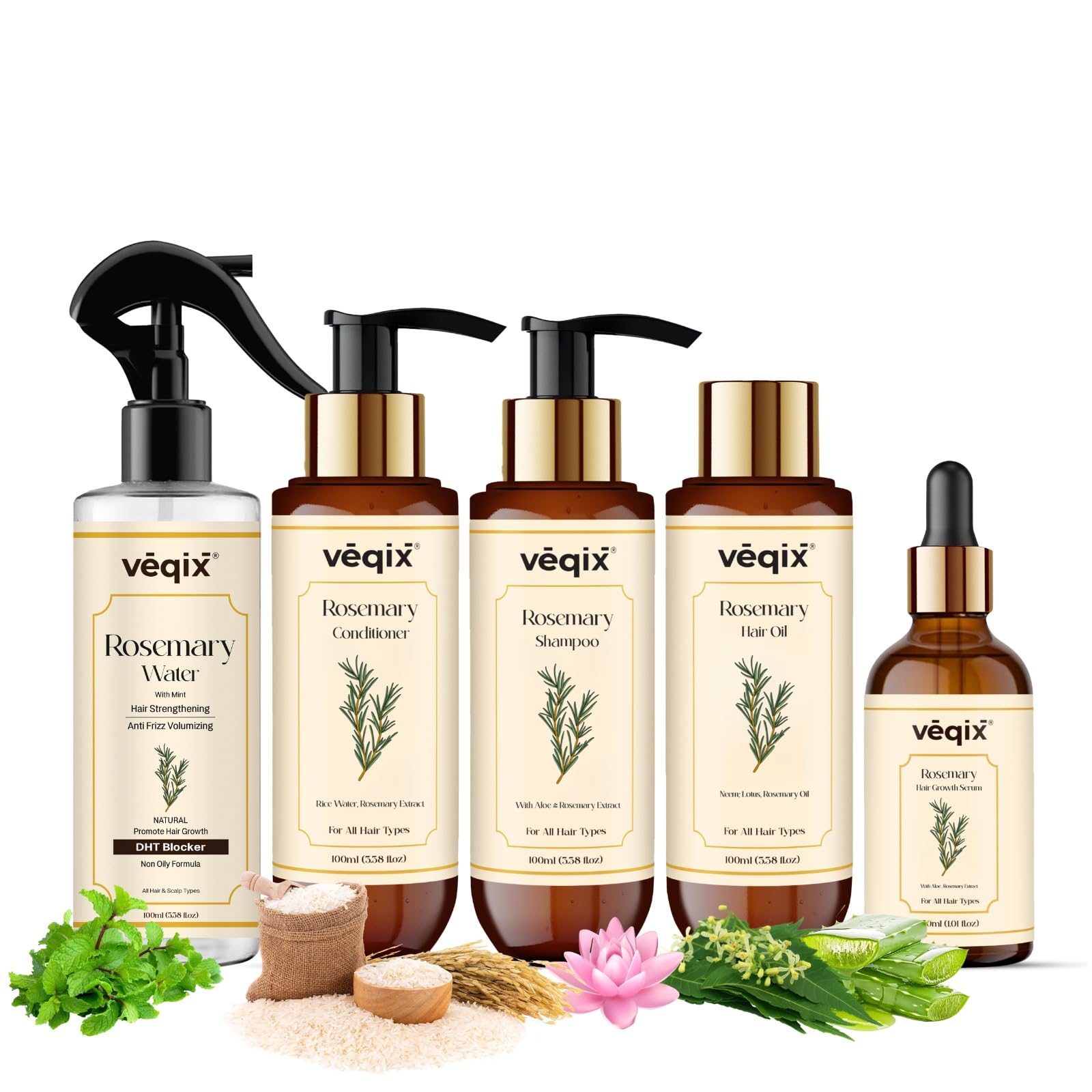 Rosemary Combo (Pack of 5) – Shampoo + Conditioner + Growth Oil + Serum + Rosemary Water Spray | Promotes Growth, Controls Fall, Strengthens & Fights Frizz | For Men & Women | All Types-image-25