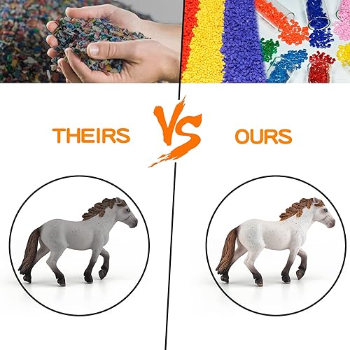 Miniatura 5 de 5 unids figura de animales de granja juguetes de caballo grande Knabstrupper Pinto Tennessee Camargue Caballo blanco decoraciones de mesa juguetes