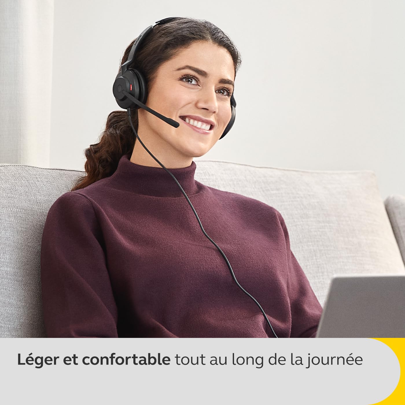 Jabra Evolve2 30 SE Micro-casque filaire stéréo à réduction de bruit avec technologie d’appel à 2 microphones et câble USB-A - Certifié MS Teams, compatible avec toutes les autres plateformes - Noir