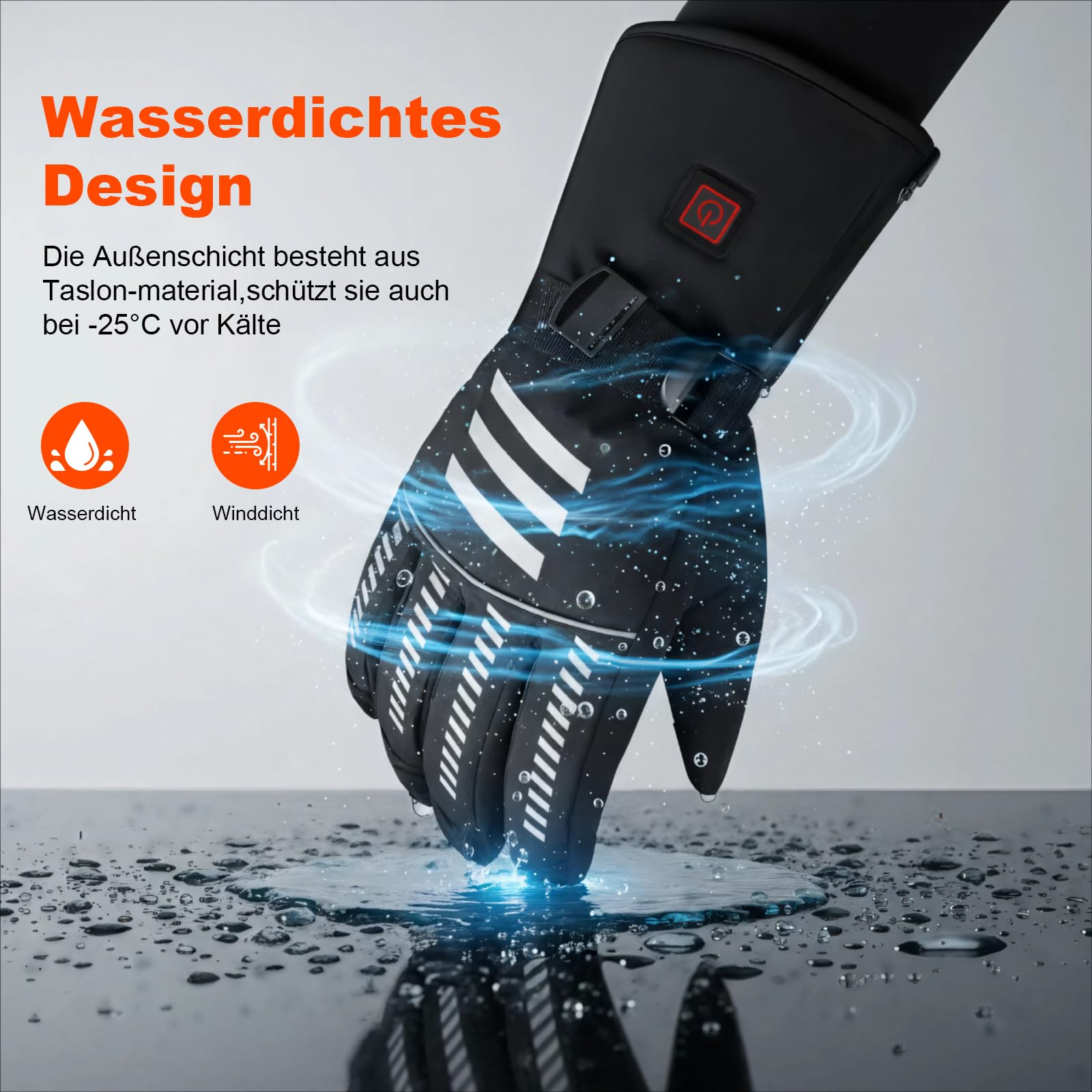 Guantes Calefactables Eléctricos Recargables con Batería Térmicos Invierno Calefacción Rápida Táctiles Moto Esquí Senderismo Caza