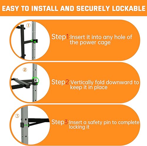 Miniatura 7 de Dip Bar Attachment for 2"x2" Squat Rack, Heavy Duty Power Rack Attachment with 58" or 1" Hole