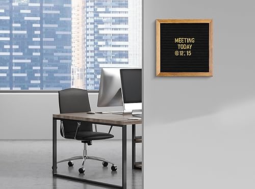 Miniatura 6 de Better Office Products - Tablero de letras de fieltro enmarcado de madera real, tablero de mensajes intercambiable, 10 x 10 pulgadas, soporte