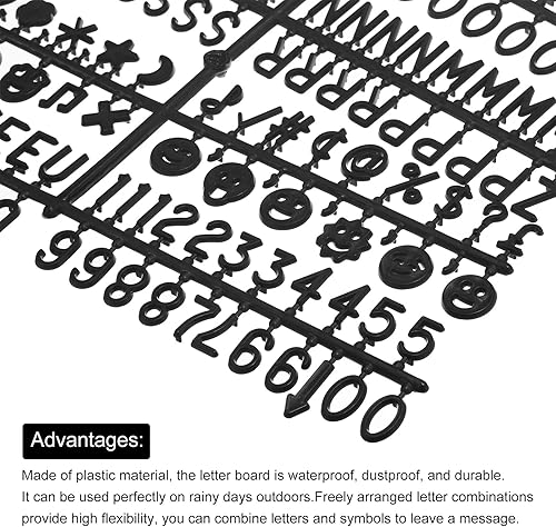 Miniatura 5 de MECCANIXITY Juego de letras de 34 pulgadas para tablero de letras de fieltro, símbolos de números del alfabeto negro, tablero de mensajes