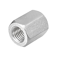 Vista 3 de uxcell Tuercas de acoplamiento M16 x 2 pasos de 1.181 in de longitud, 1 tuerca de acoplamiento de varilla hexagonal métrica de acero inoxidable 304