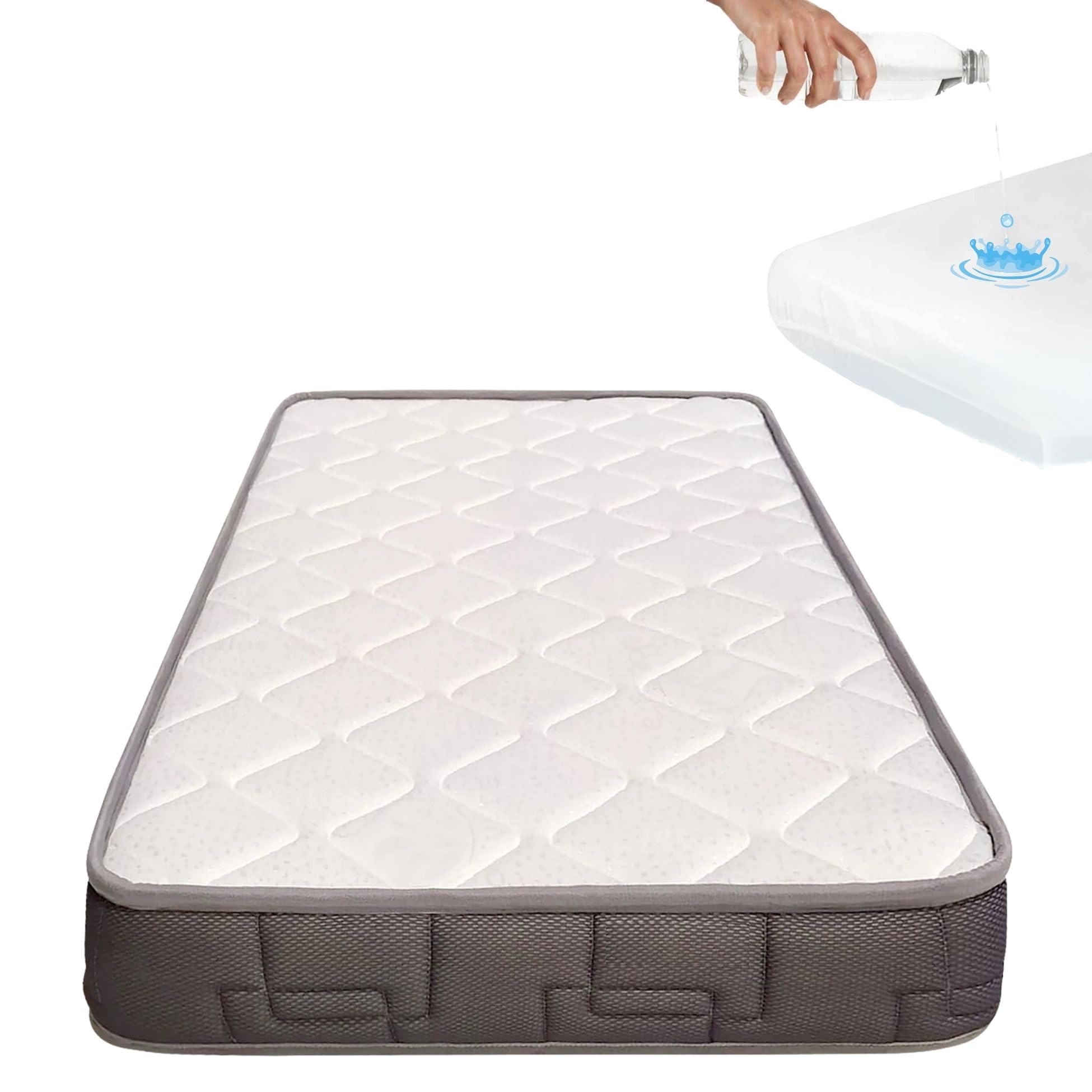 COOL · DREAMS - Łóżeczko dziecięce HR Morfeo materac do łóżeczek 120x60 + ochraniacz Wodoodporny materac 100% bawełna hipoalergiczna, antybakteryjna i przeciw roztoczom