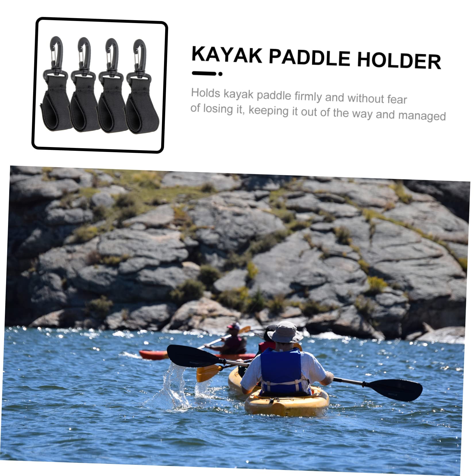 BESPORTBLE 2sets Kayak Paddle Holder Straps Sturdy Paddle Fixing Straps Long-Lasting Kayak Holders 4pcs*2
